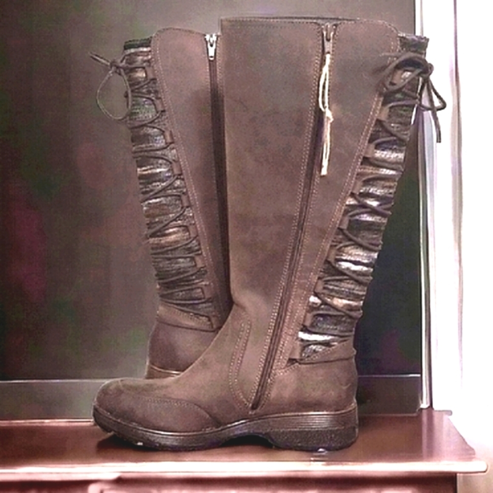 Southwestern Style Bionico Weatherproof Epping Tall Boots Size 7.5 Aztec Brown